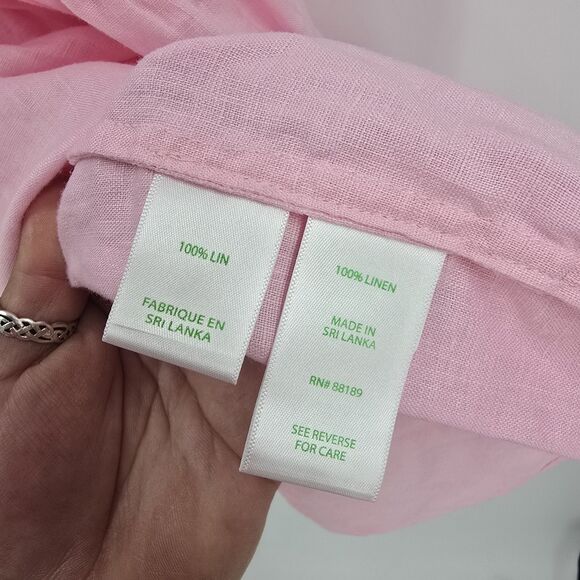 LILLY PULITZER Jocelyn Tiered  Pink  Linen Dress Pockets Size XL  Resort Coastal - Picture 3 of 5